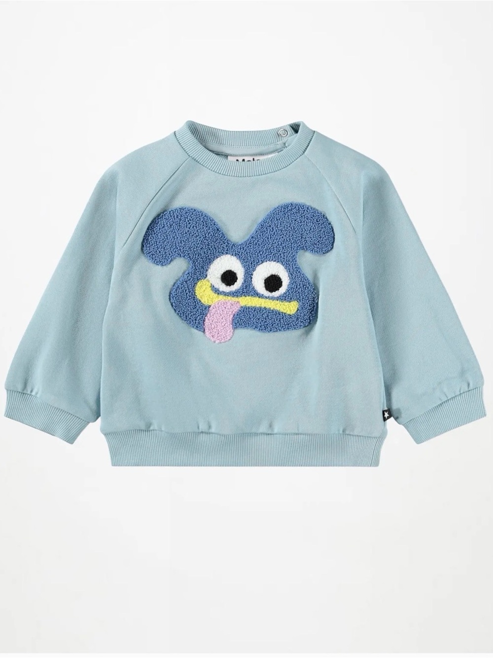 Molo Organic 100% Cotton Sweatshirt with Blue Guy
